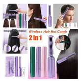 Cordless/Wireless Rechargeable Travel Comb Hair  Straightener